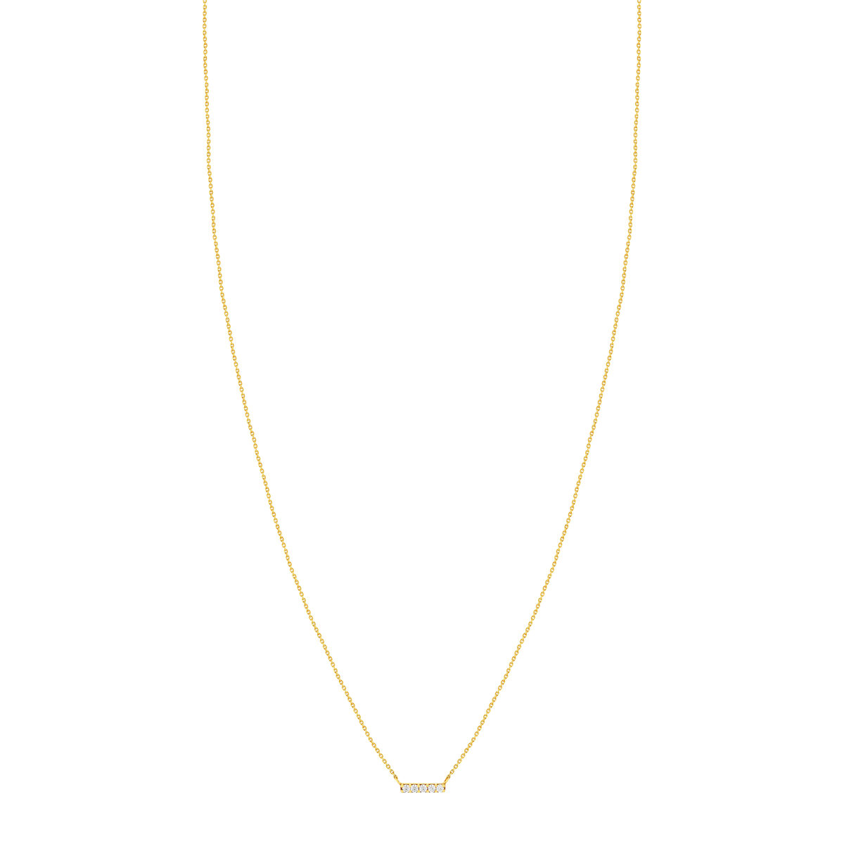 Collier or 375 jaune zirconias blancs 45 cm