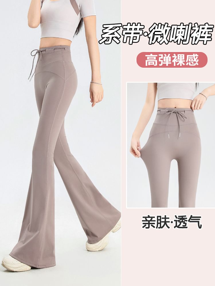 Hazie - Effen wijde broek met trekkoordtaille