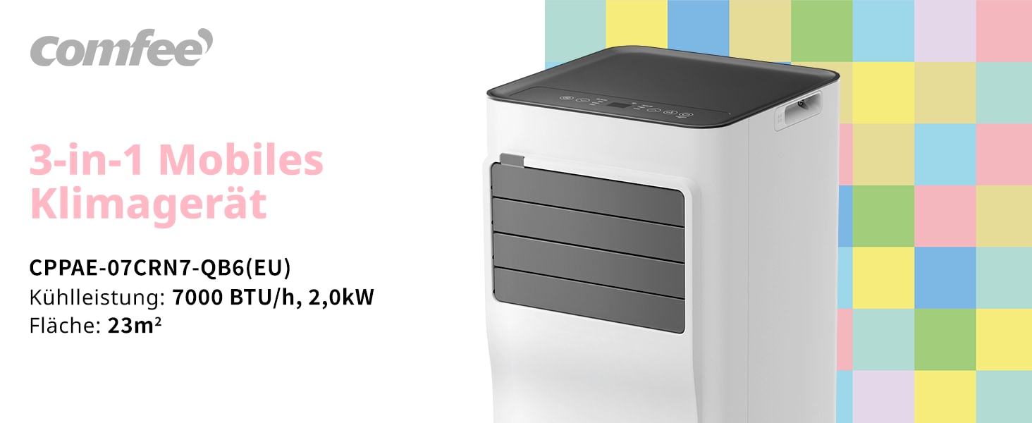 comfee 3-in-1-Klimagerät »»Easy Cool 7000« starker Luftstrom, App und Sprachsteuerung möglich« für Räume bis zu 25 m², mit Temperatursensor
