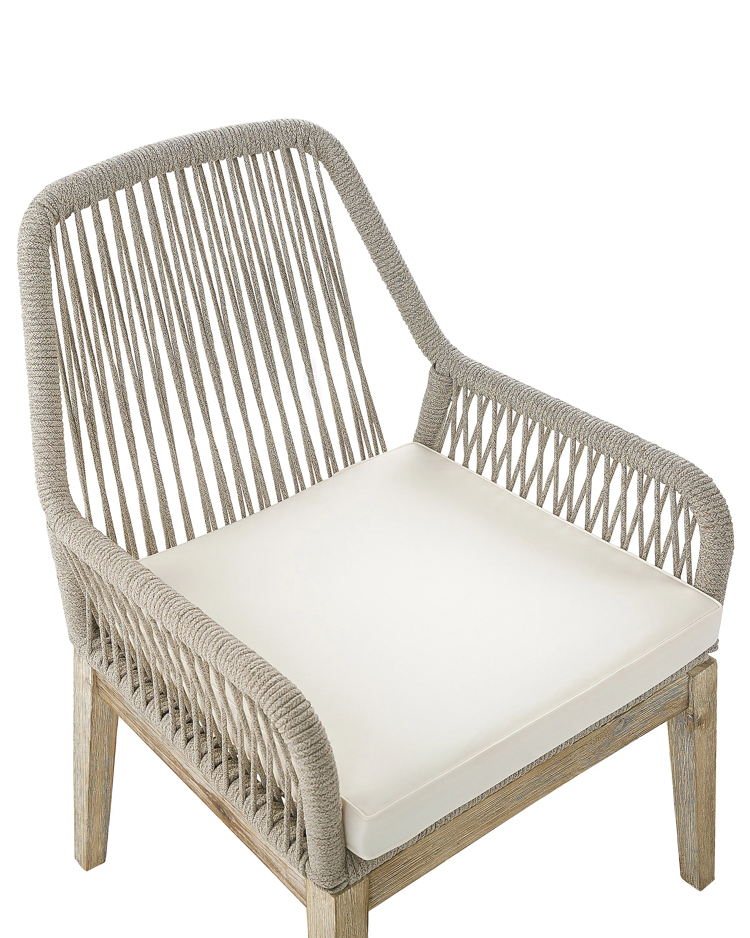 Set van 2 stoelen met zitkussen OLBIA Gebroken wit
