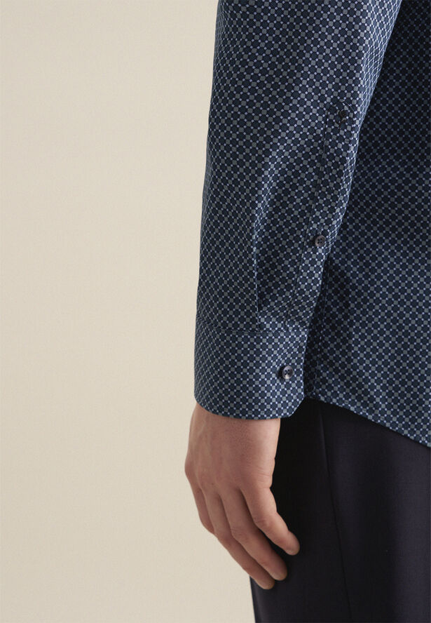 Seidensticker Business Shirt Regular Long sleeve Kent-Collar Print Green