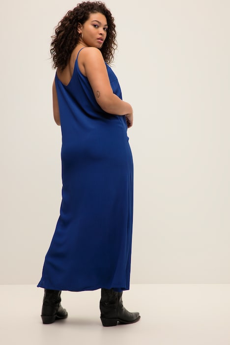 Maxikleid, A-Line, V-Ausschnitt, Spaghettiträger