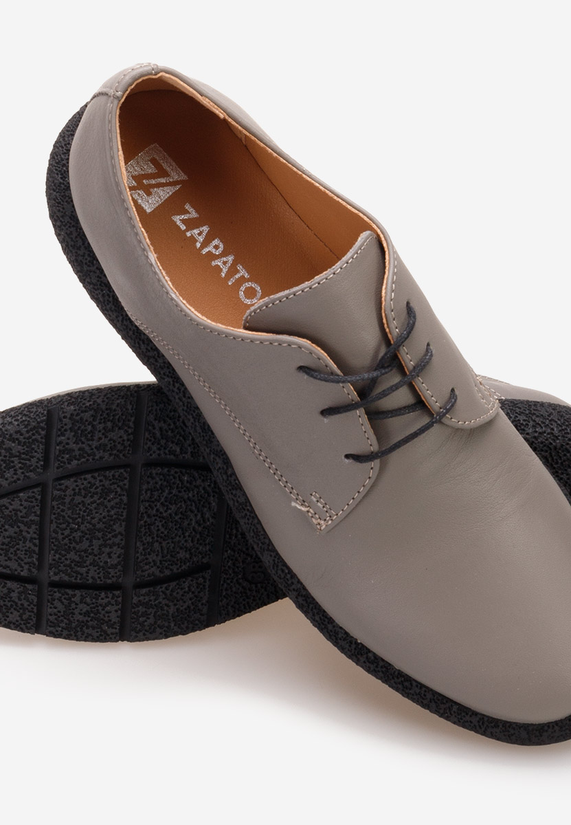 Chaussures casual femme en cuir gris Karysa