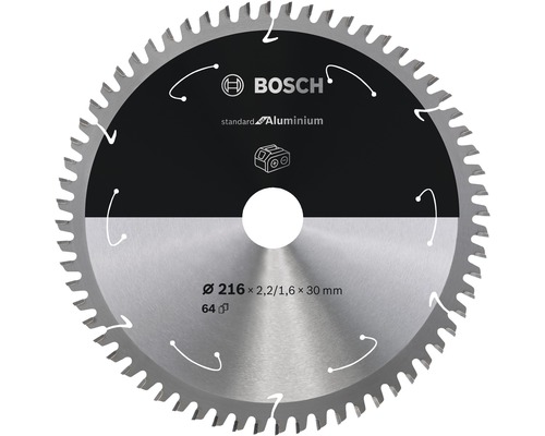 Standaard cirkelzaagblad voor aluminium B 216x30 mm Z64