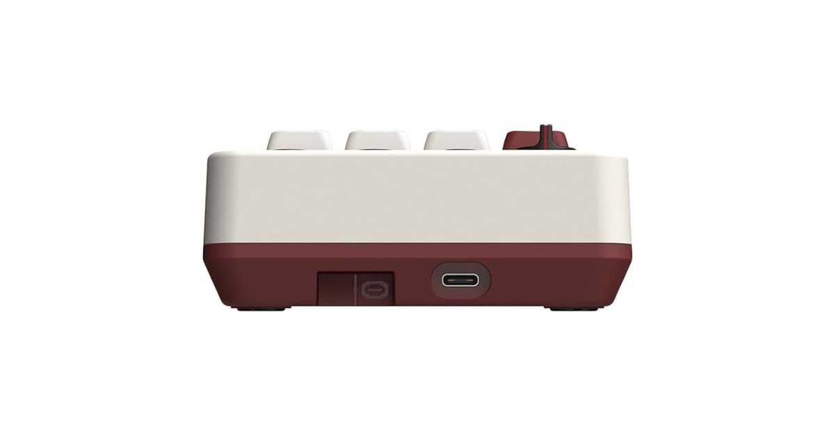 8BitDoFamicom Bundel, gaming toetsenbord  (Beige/rood, US lay-out, Kailh Box White, USB / 2,4 GHz / Bluetooth)