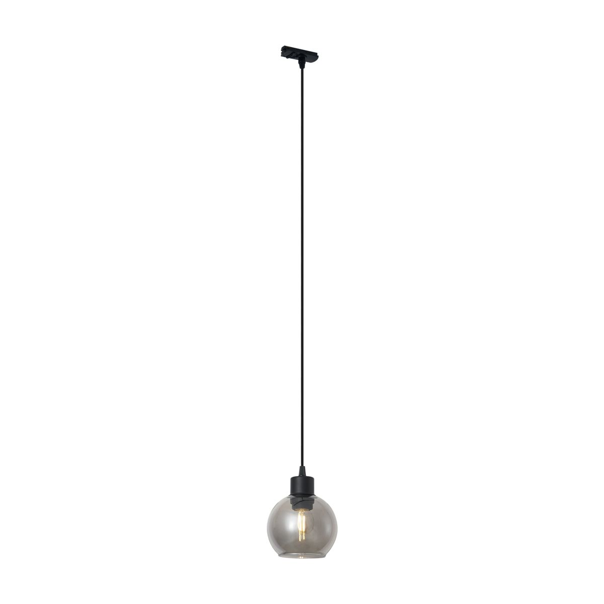 Moderne hanglamp zwart met smoke glas voor railsysteem 1-fase - Iconic Lava