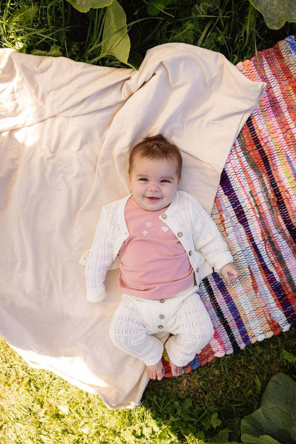 Quapi baby slim fit broek DINI ecru