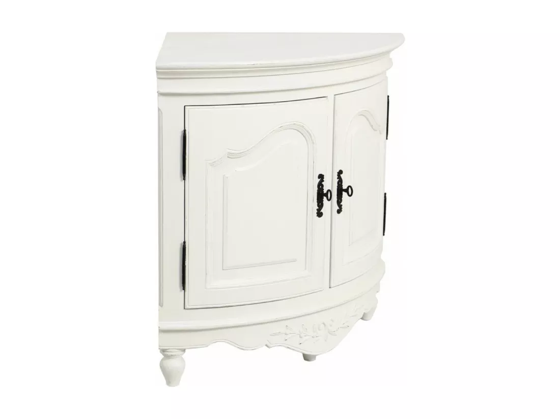 Encoignure Basse Bois-MDF Blanc - Romance Interior's