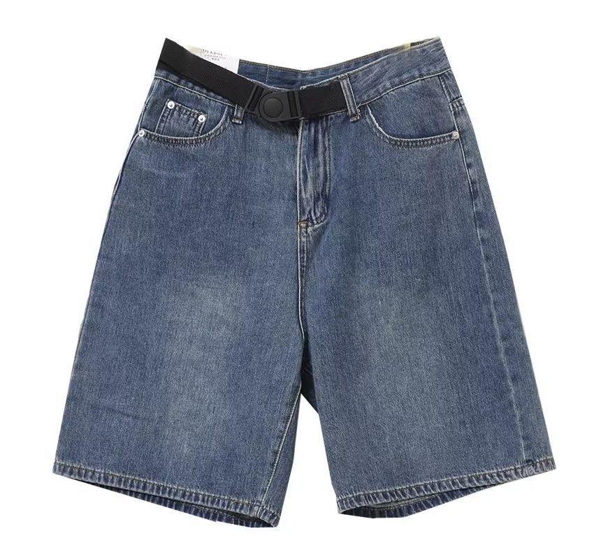 Urtishia - Denim shorts met hoge taille