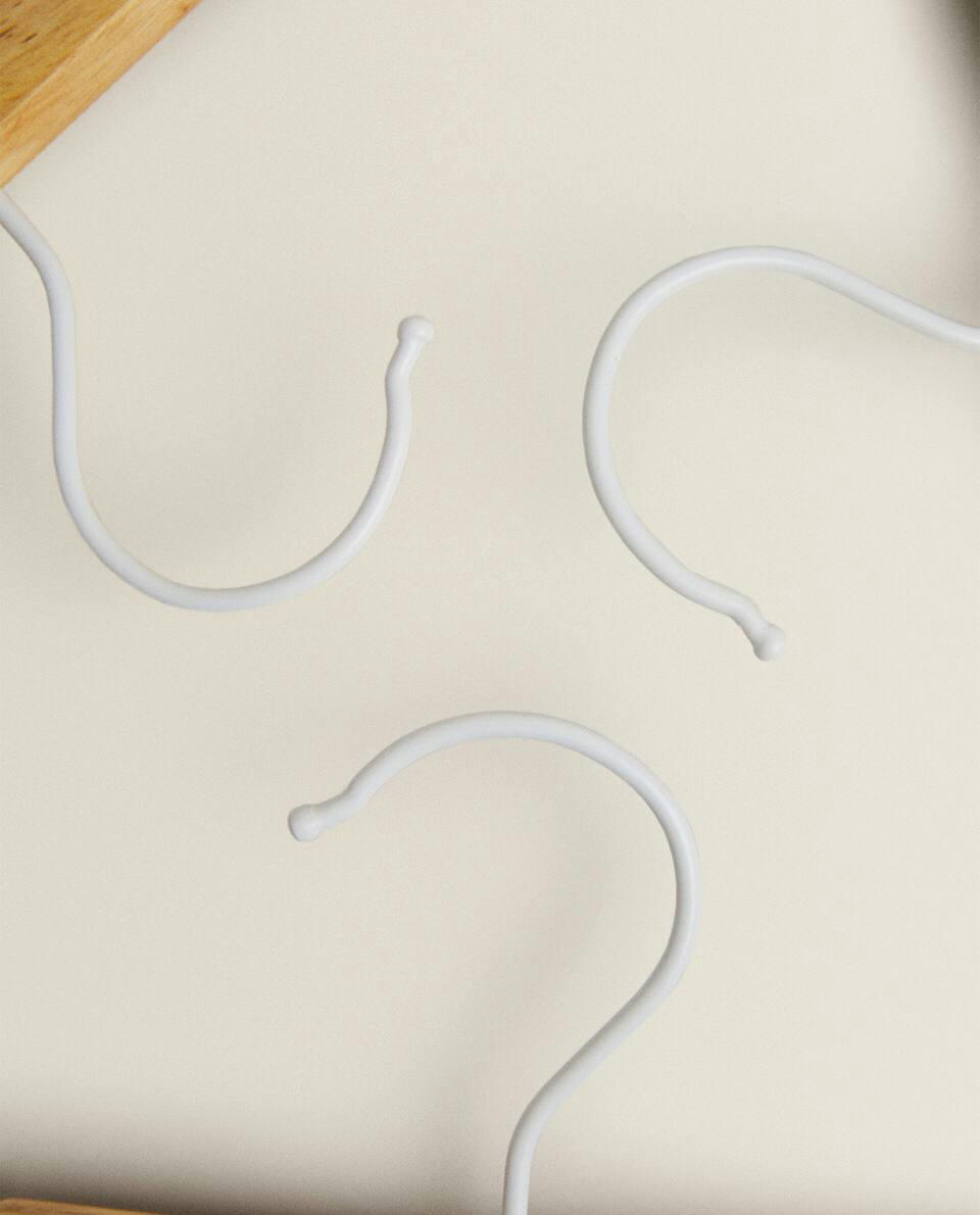 CABIDE DE MADEIRA COM CLIPS (CONJUNTO DE 3)