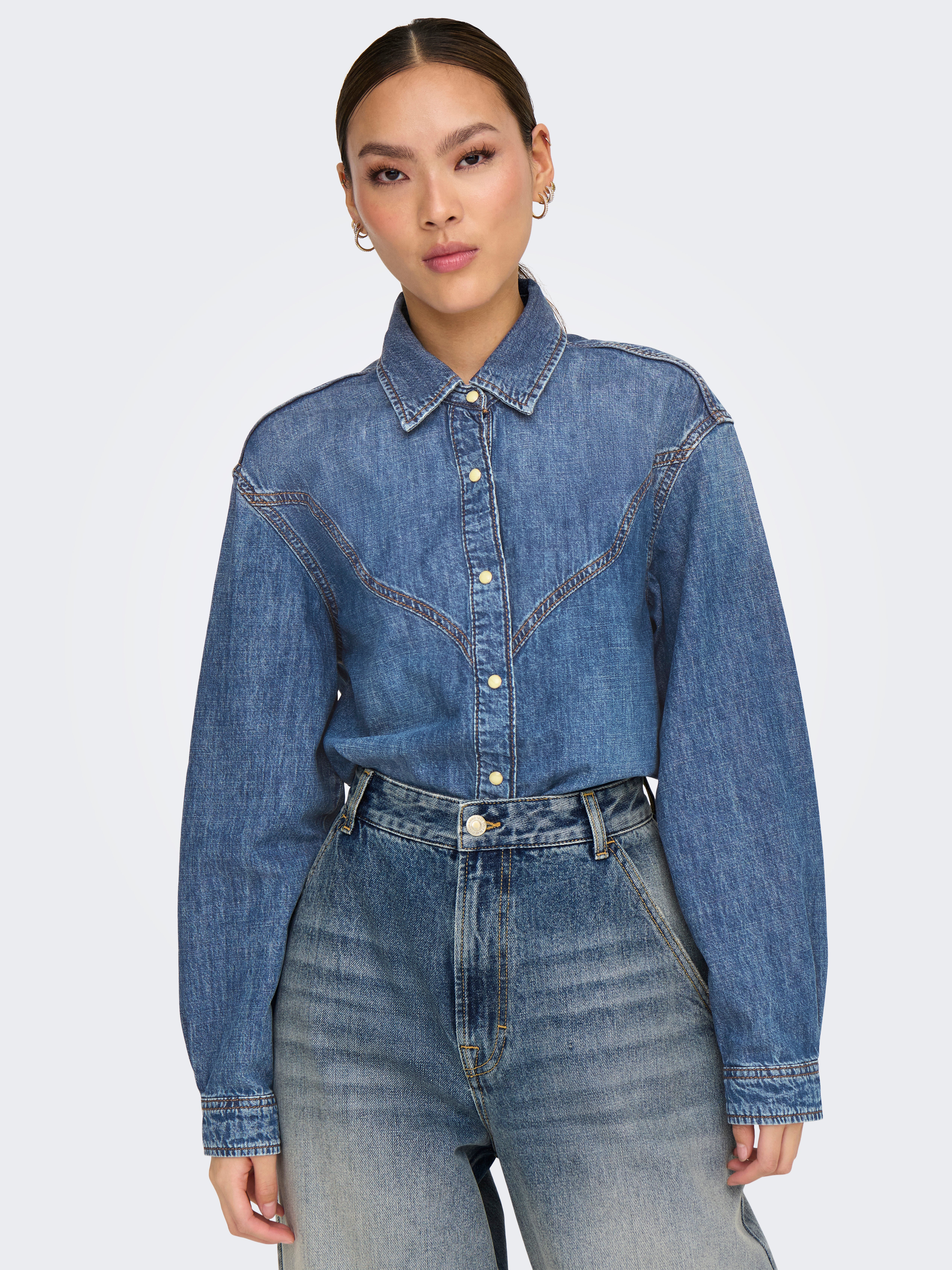 ONLSEVIGNY Jeanshemd Medium Blue Denim