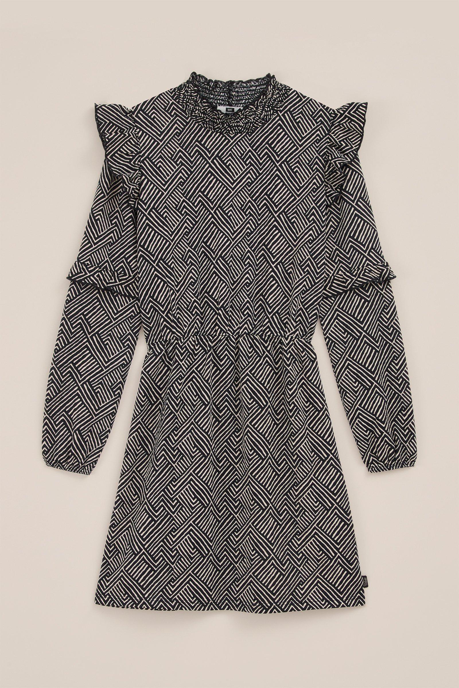 Meisjes jurk met dessin WE Fashion Zwart