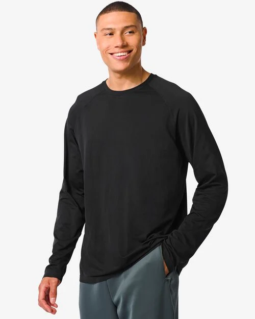 t-shirt de sport homme sans coutures noir
