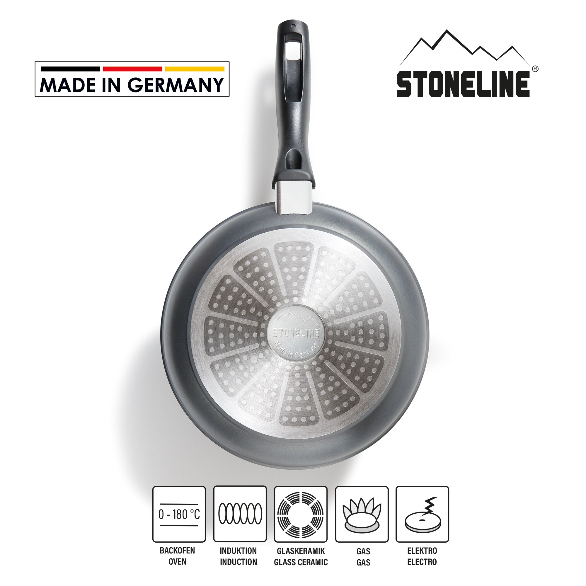 STONELINE® Bratpfanne 24 cm, Made in Germany, Induktion, antihaftbeschichtete Pfanne