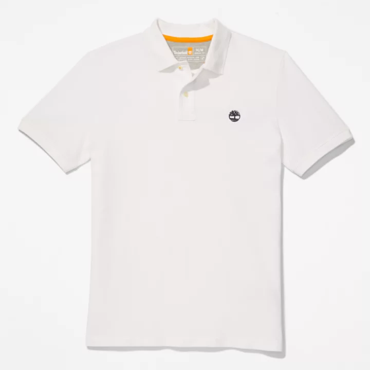 Camisa polo Millers River Pique para homem na cor branca