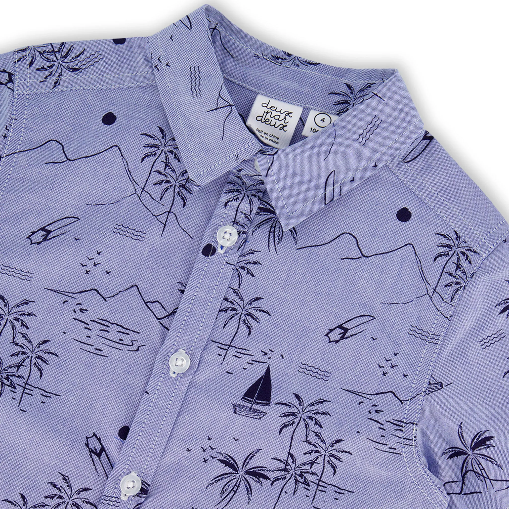 Deux par Deux Chemise Imprimé Plage BOYS 3-6ans