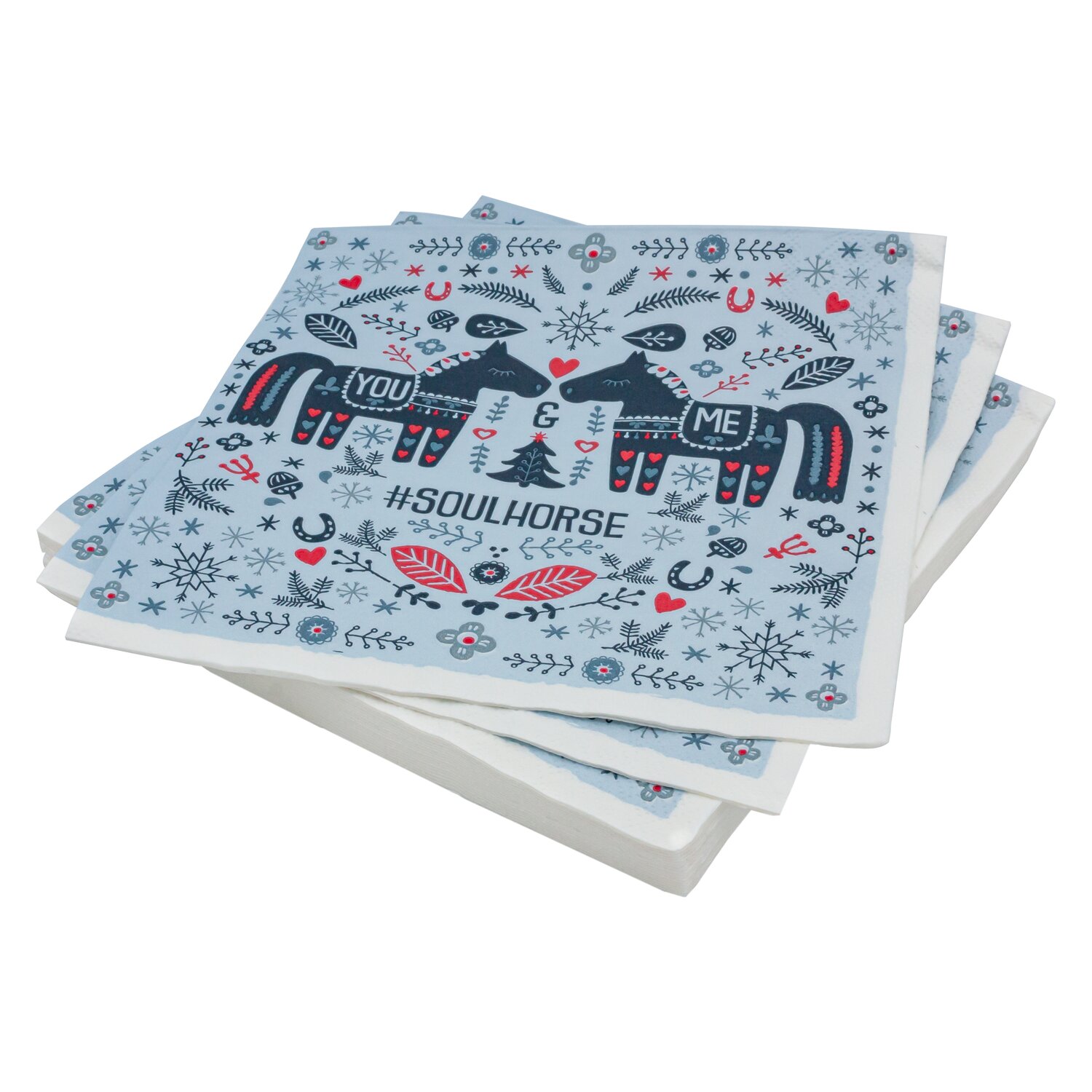 Soulhorse Servietten  - darkblue/brickred