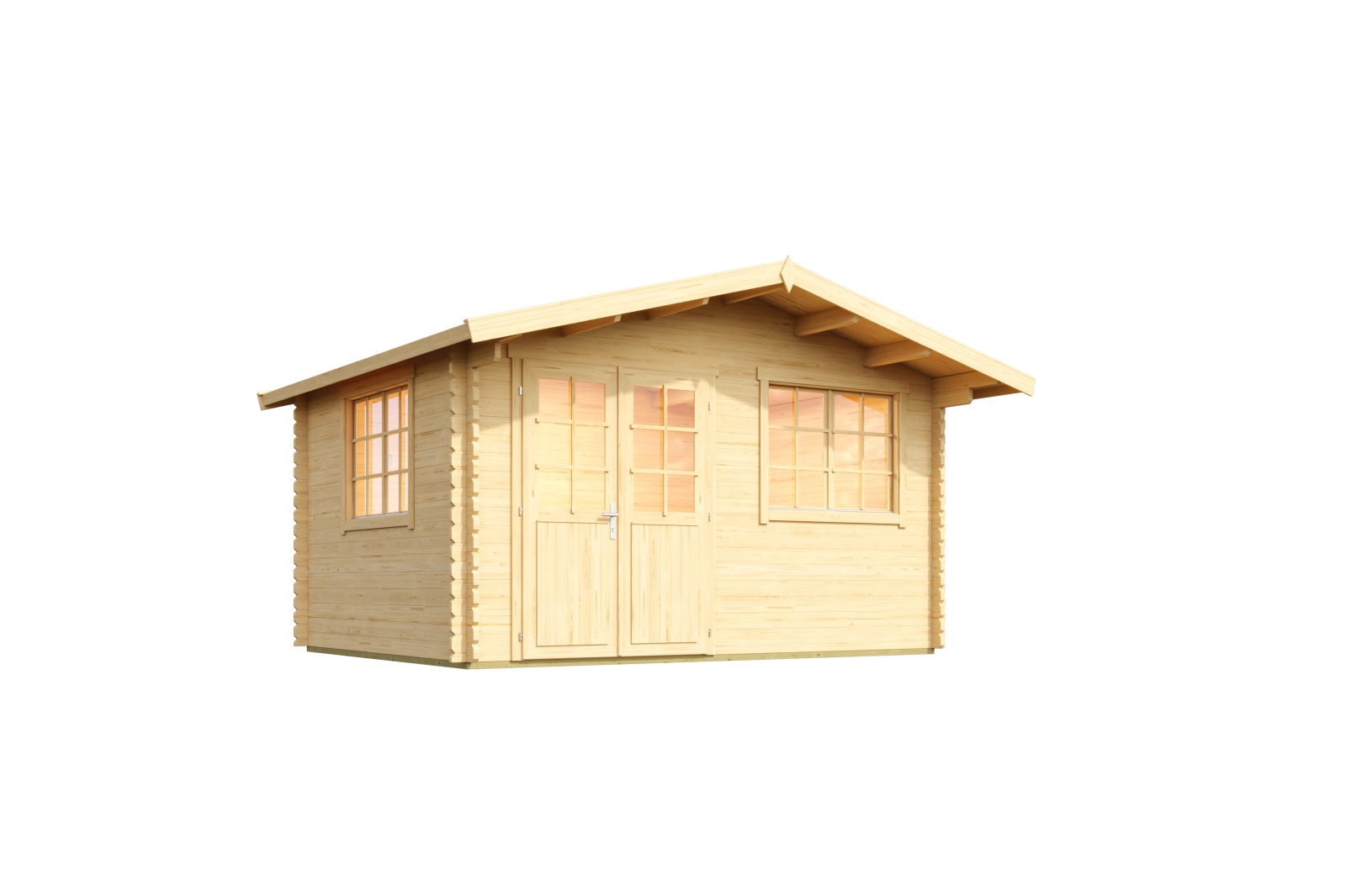 Gartenhaus NORDERNEY 2 - naturbelassen - Fichte massiv - 390x300 cm