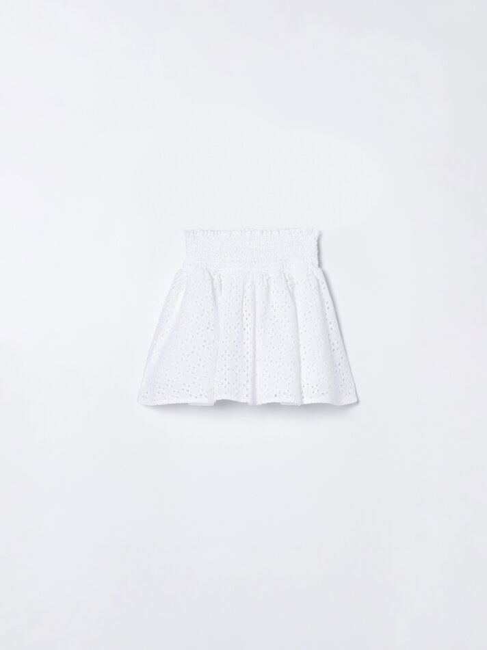 Saia-calça bordada suíça - Off White