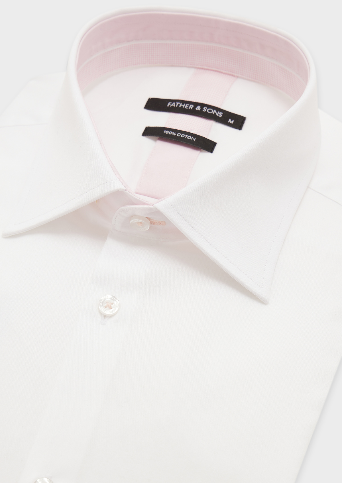Chemise habillée Slim en satin de coton uni blanc