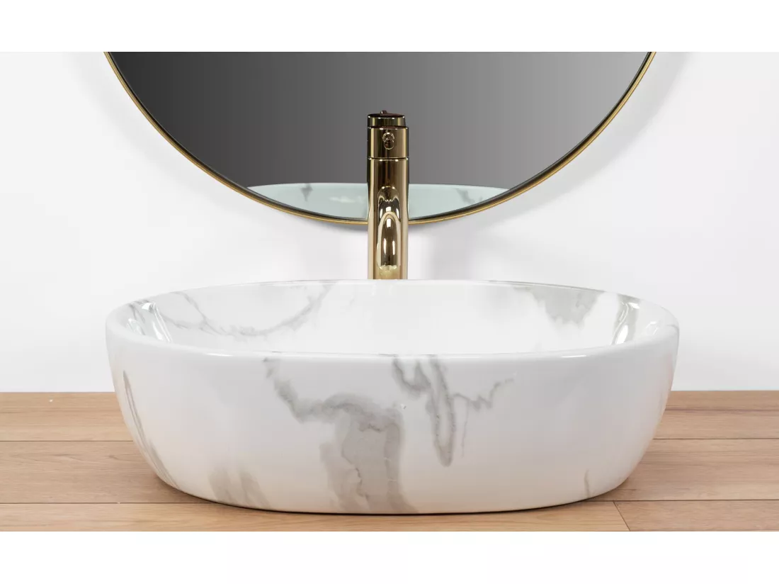 Vasque À Poser Rea Amelia Marmo Shiny White