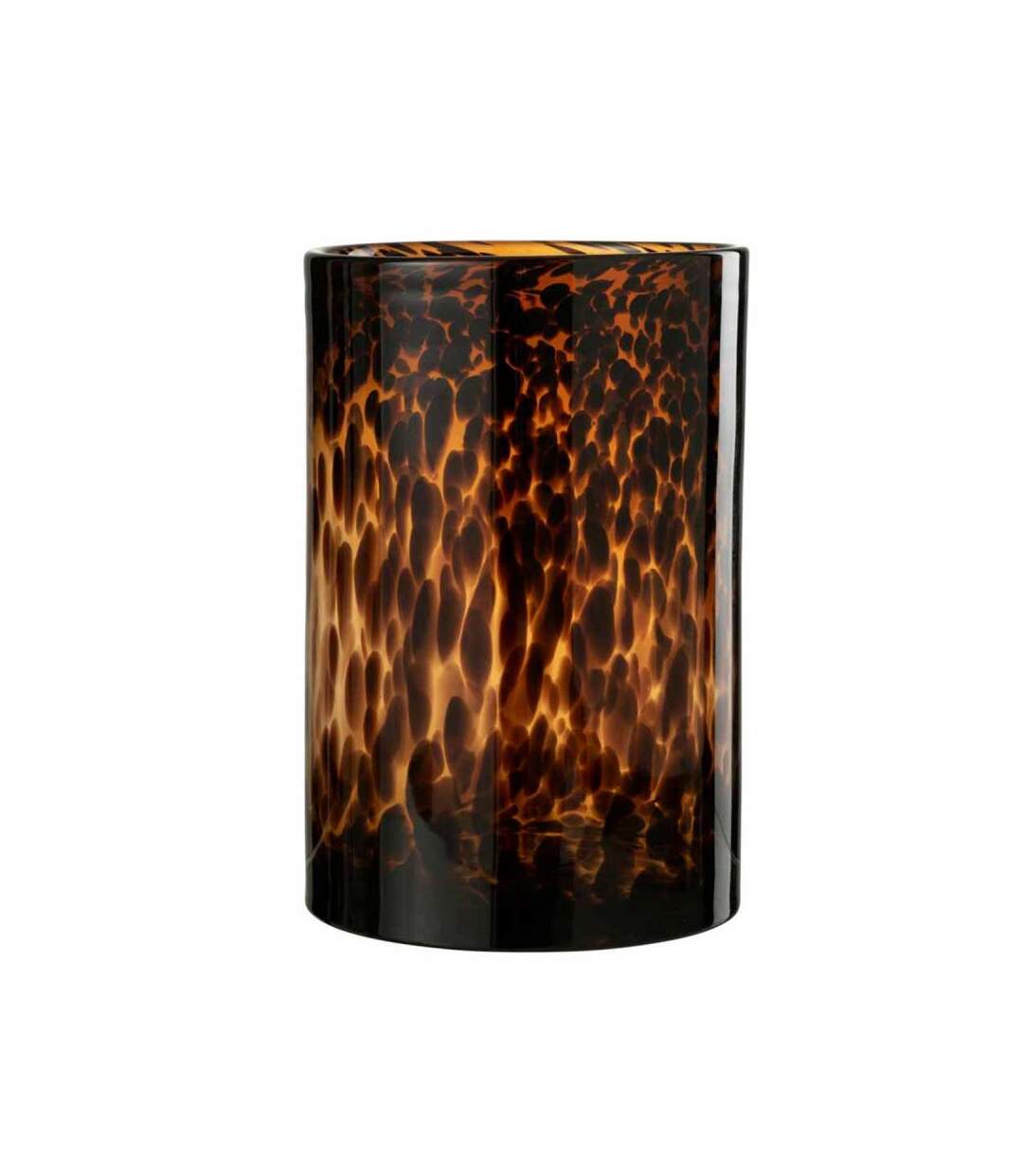 Paris Prix - Photophore En Verre cylindre Pois 30cm Marron