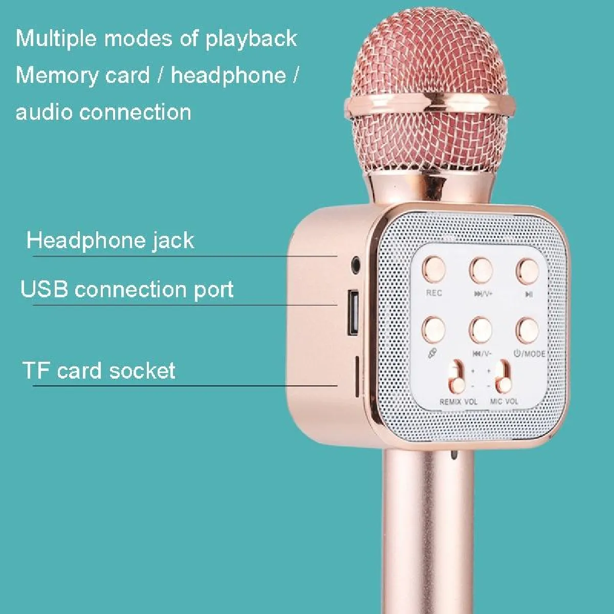 Yonis Microphone Bluetooth LED