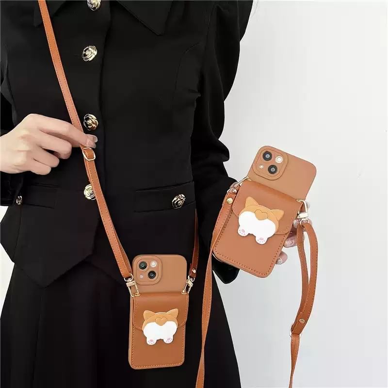 Tondephiry - Corgi Puppy-telefoonhoesje met schouderband voor iPhone 16, 16 Plus, 16 Pro, 16 Pro Max, 15, 15 Pro, 15 Pro Max, 14, 14 Plus, 14 Pro, 14 Pro Max, 13, 13 Pro, 13 Pro Max