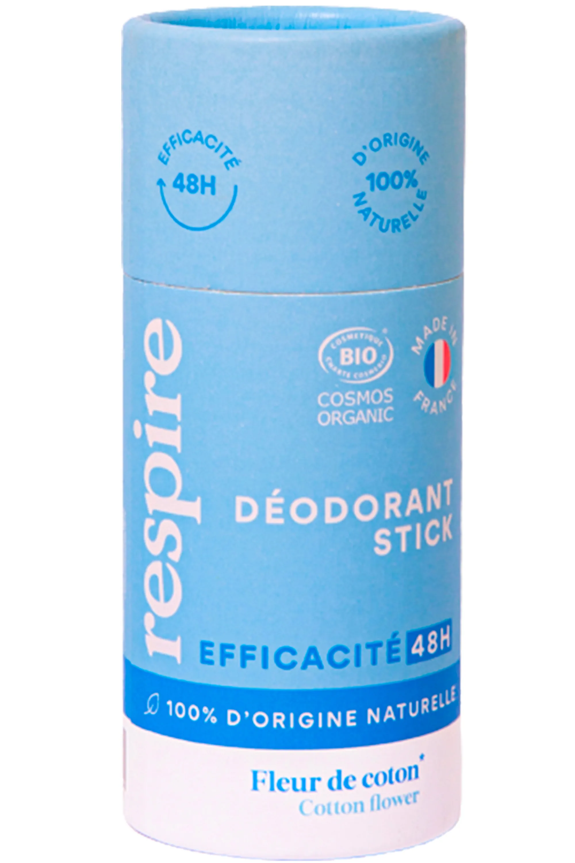 Respire Déodorant naturel solide en stick Fleur de Coton-50 g