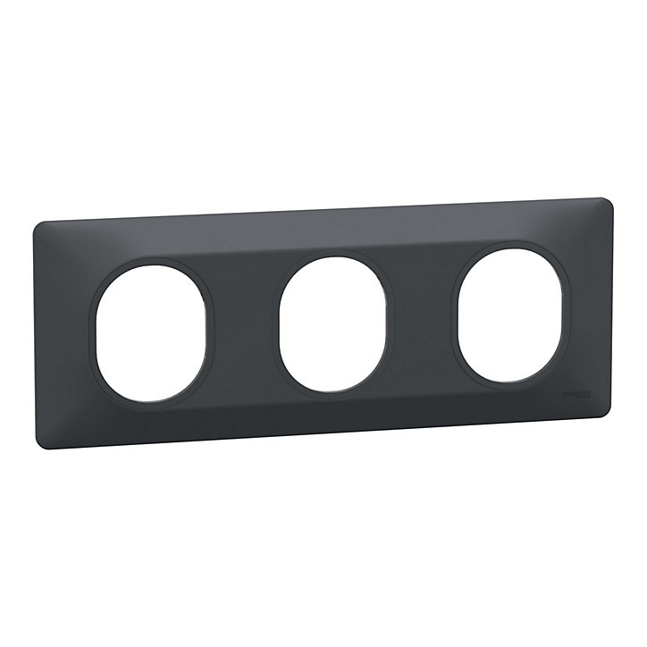 Plaque de finition triple horizontale Schneider Electric Ovalis anthracite