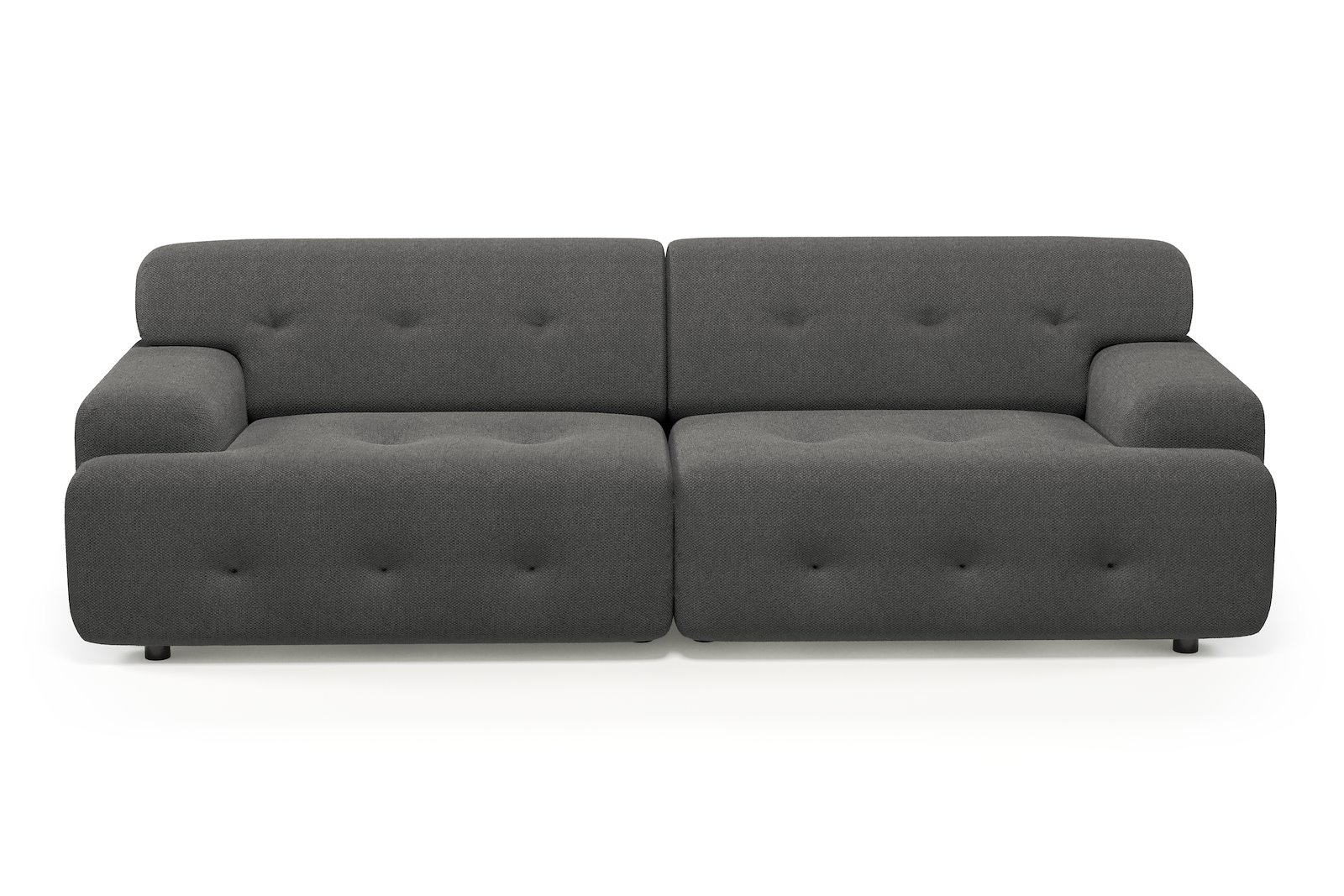 Bob 3-seter Tekstil Mito 169 Antracite med sorte ben.