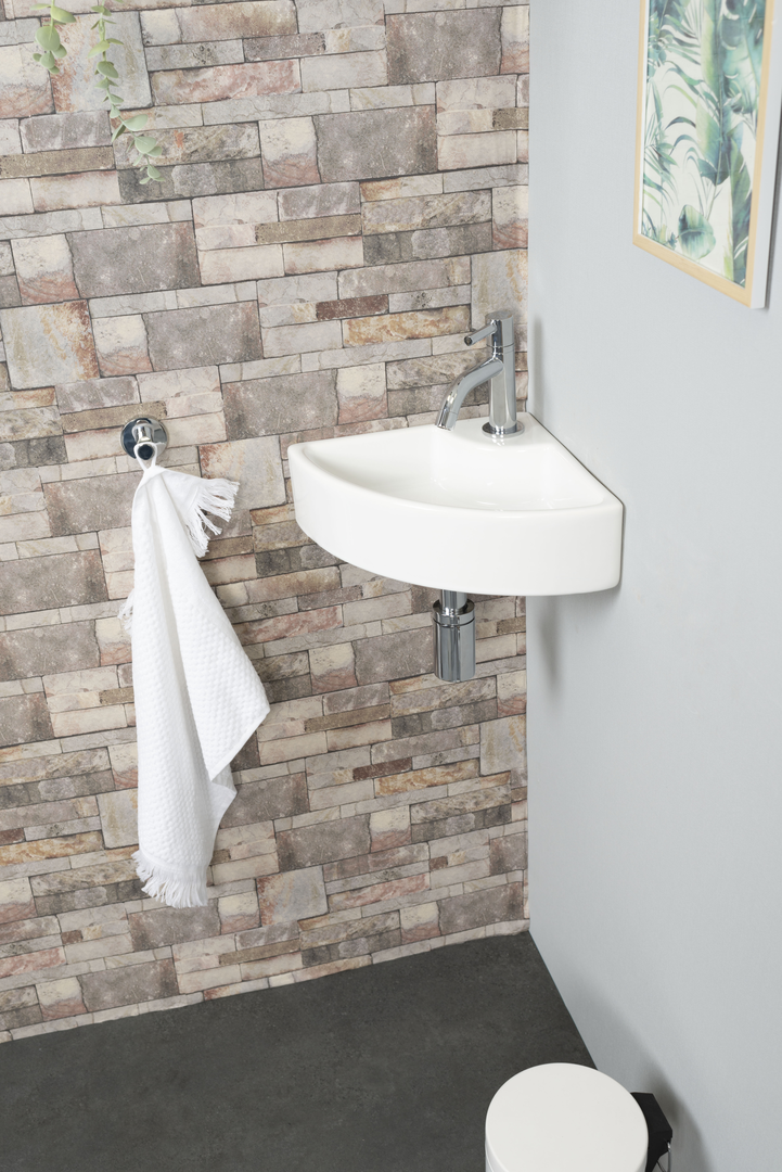 Plieger Miami hoekfontein 32x32cm wit