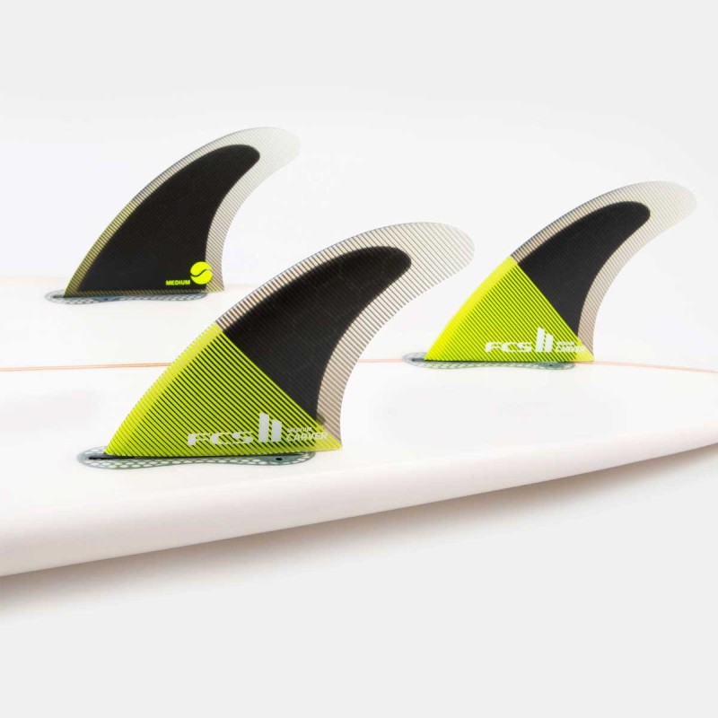 Ailerons FCS II Carver PC Yellow Acid/Black Tri Set - The Corner Shop