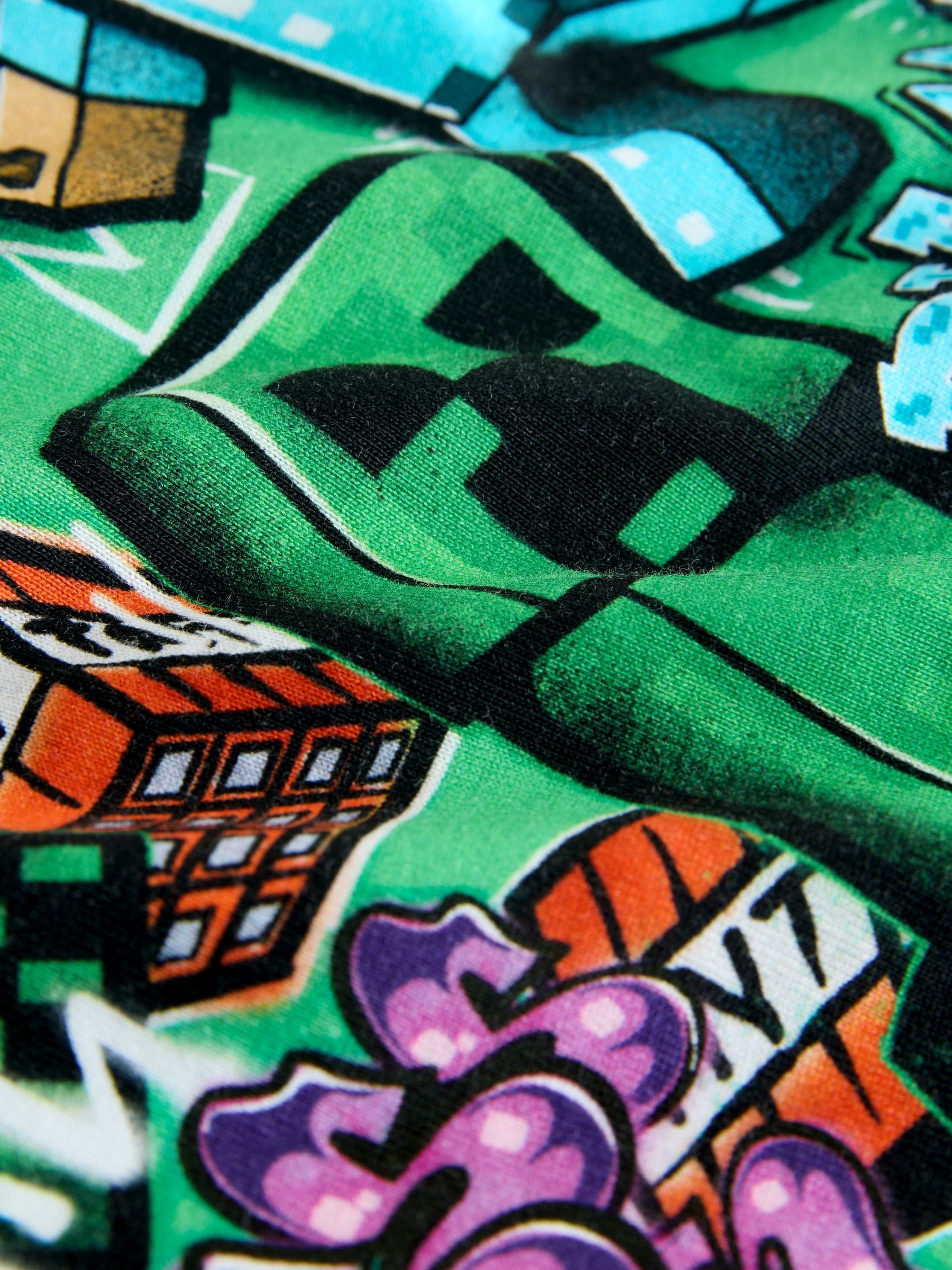 Groene all-over Print - Minecraft Short Sleeve Jersey Shirt (3-16yrs)