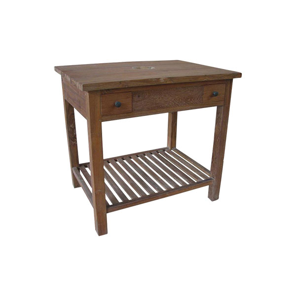 Waschtisch aus recyceltem Teak, braun, L 60 cm, B 80 cm, H 75 cm von fischer's lagerhaus