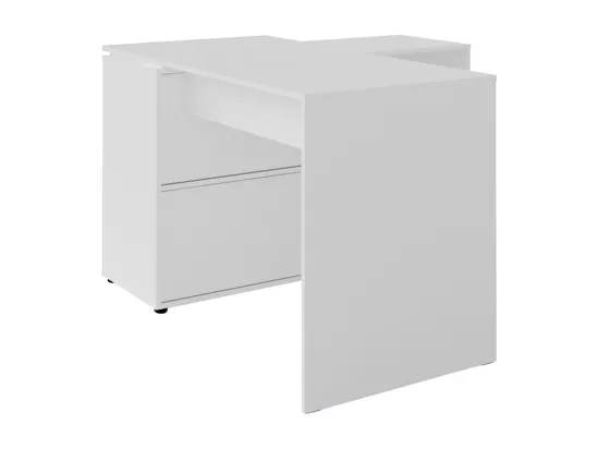 Bureau d'angle panneaux de fibres blanc ANGUS