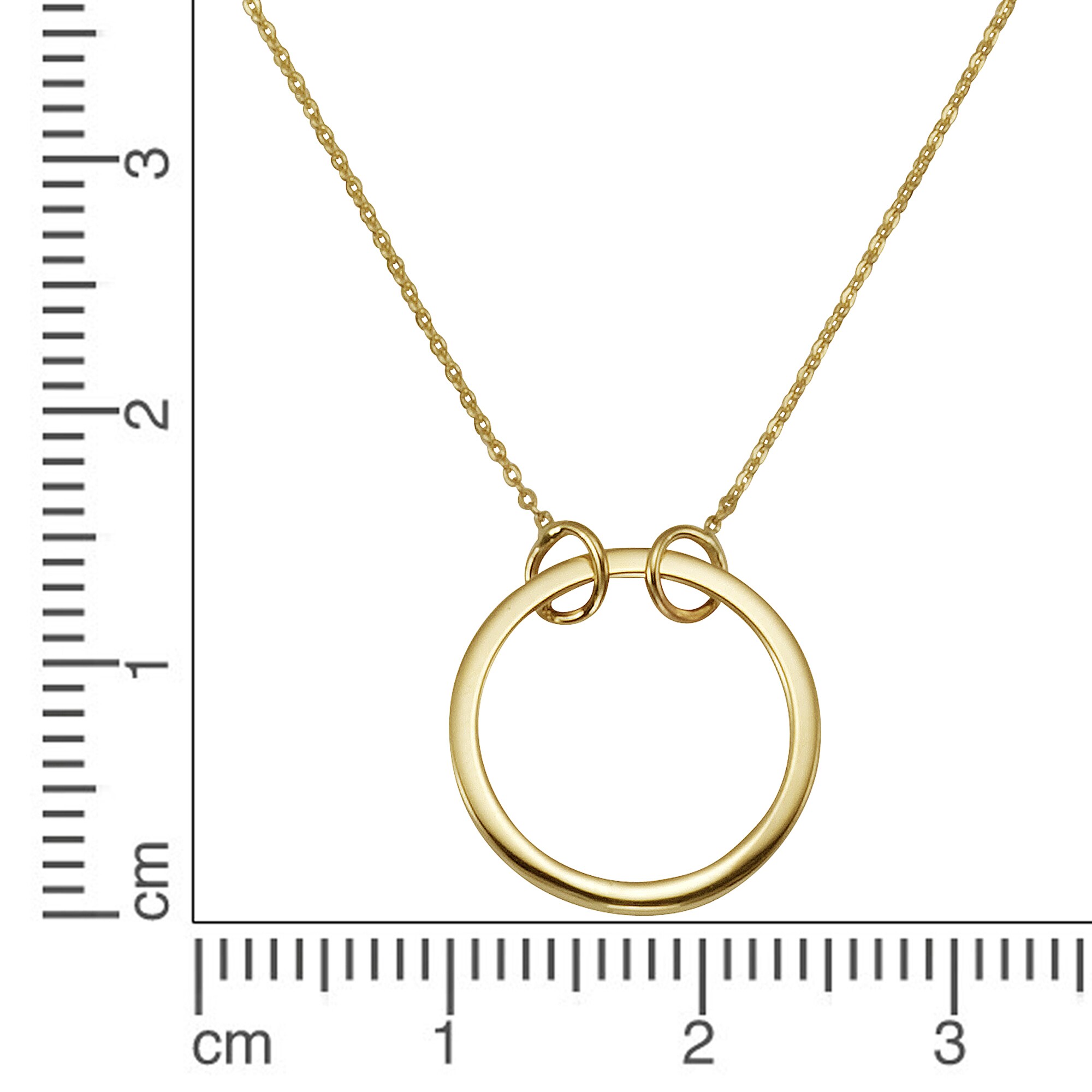 Fascination by Ellen K. Halskette Gold 375 45/42cm lang Kreis Motiv