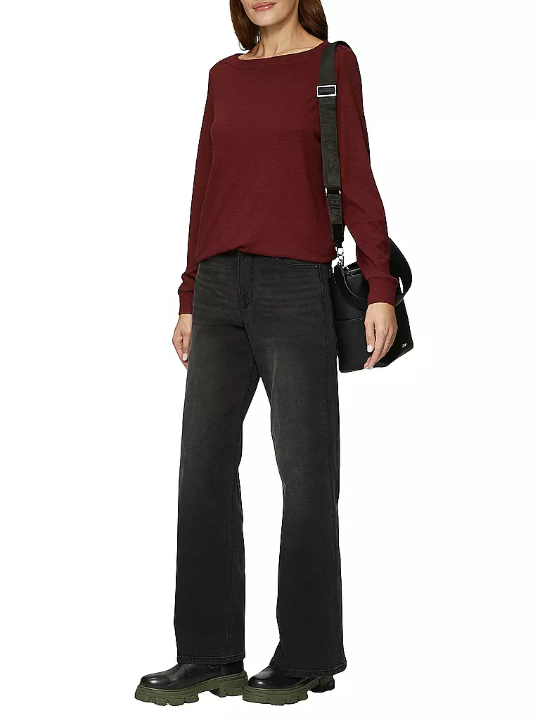 S.OLIVER Langarmshirt dunkelrot