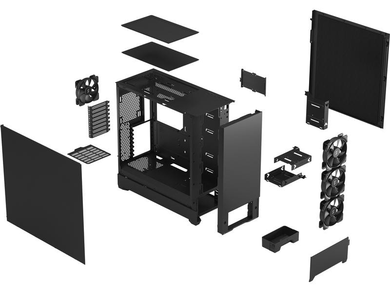 Fractal Design PC-Gehäuse Pop XL Silent Solid Schwarz Tower Gehäuse mit Geräuschreduzierung