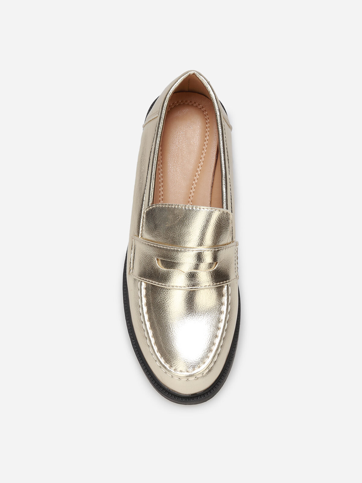 Mocassins classiques à semelle crantée- Doré