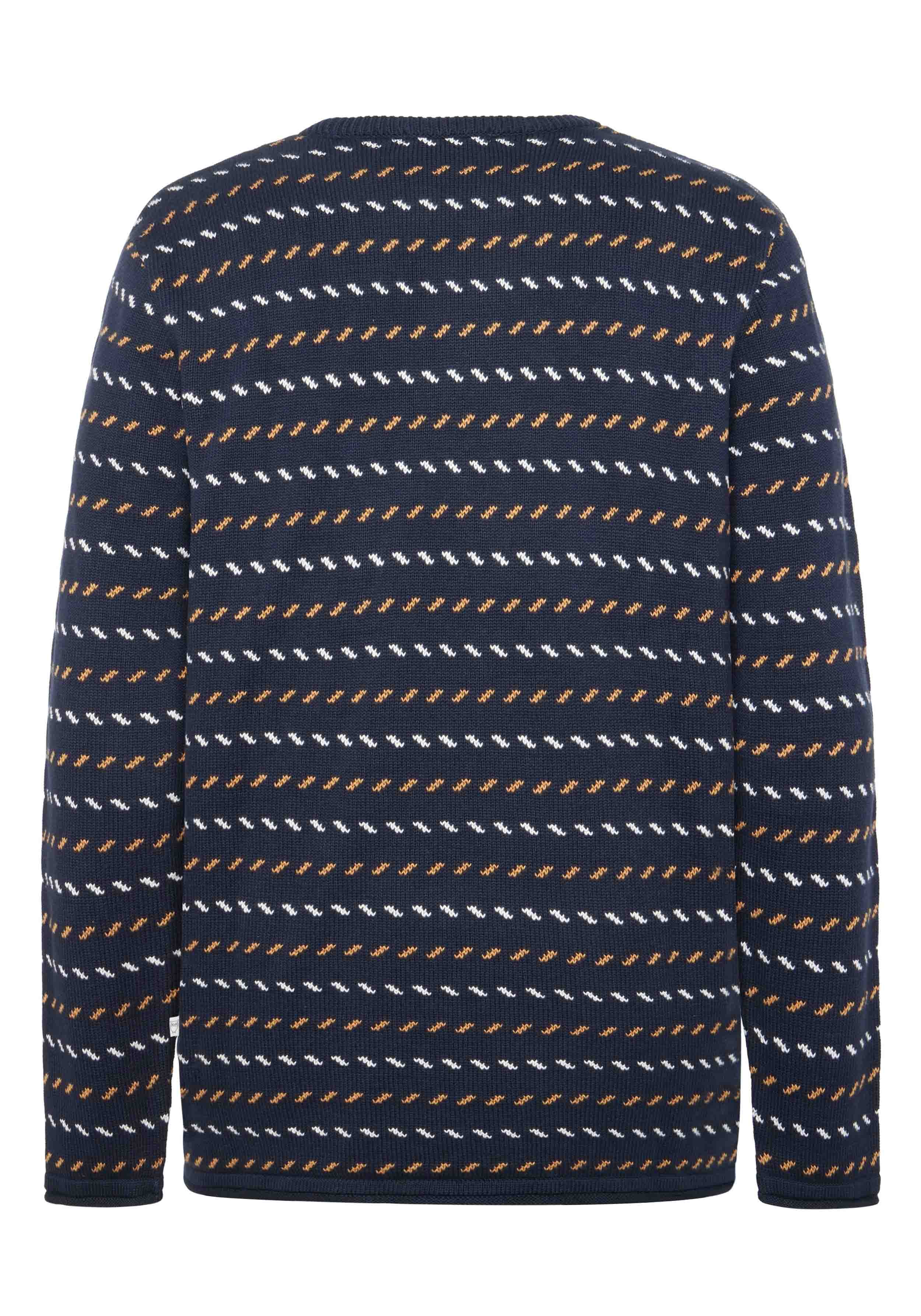 Knowledge Cotton Apparel Strickpullover Jacquard Knit Night Sky