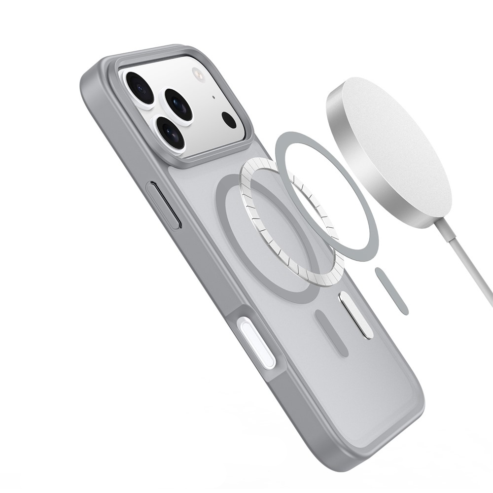 iPhone 17 Pro Max MagSafe Hybrid Hardcase Hülle mit TPU Bumper - Grau
