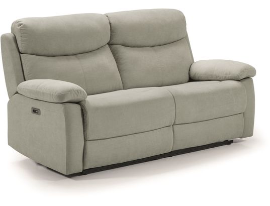 CONCEPT1 - Canapé tissu Mallorca 3 places 2 relax éléctrique perle gris