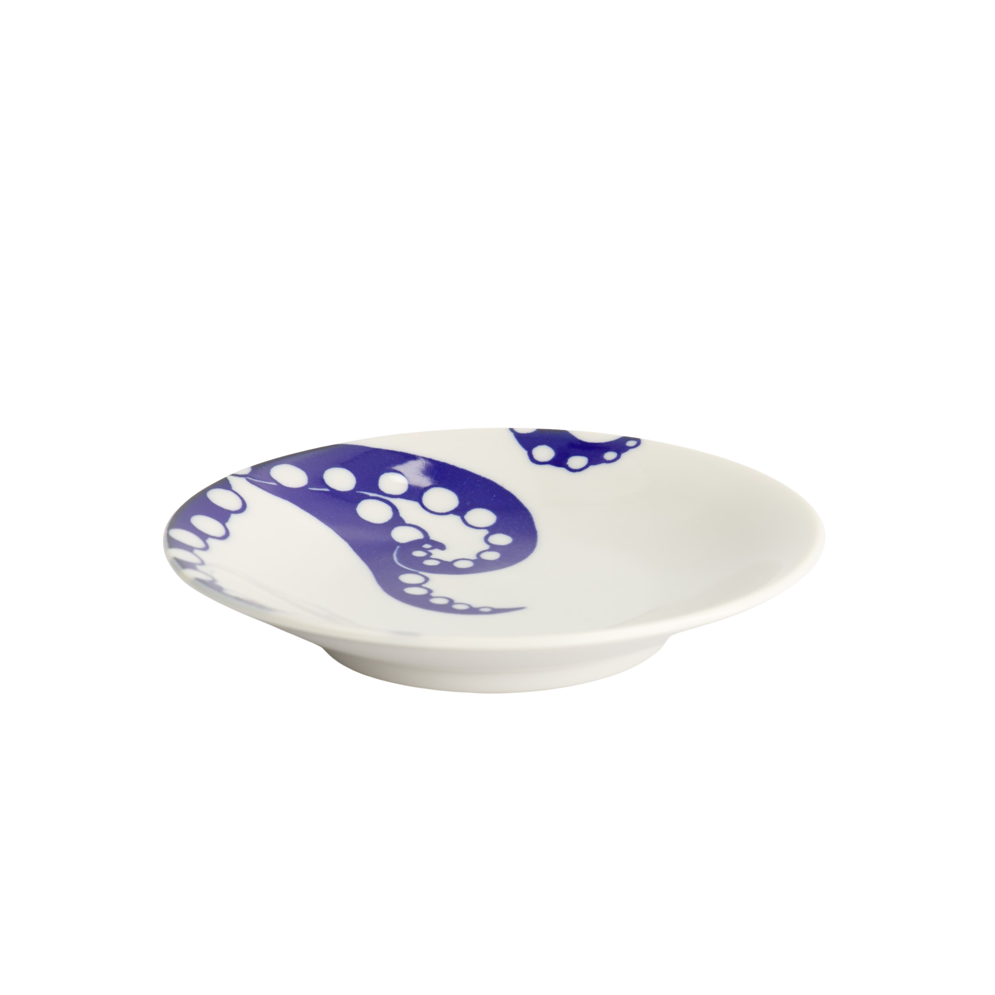 Tokyo Design Studio  Octpus Kawaii tallerken, blå/hvid - Ø13,7 cm.