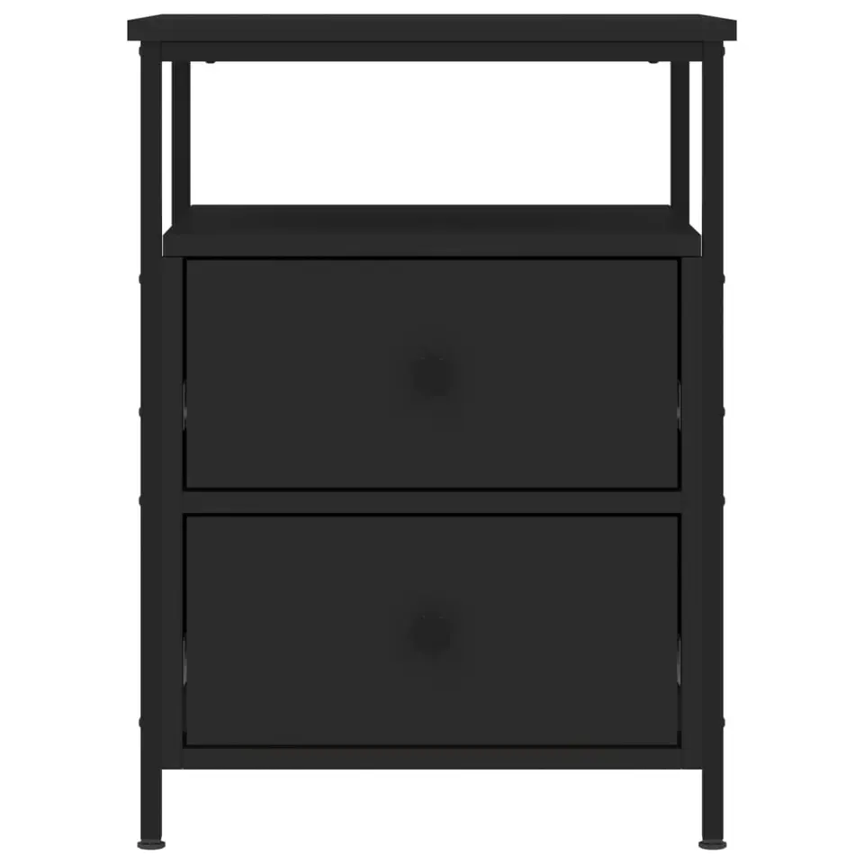 vidaXL - Nachtkastje - Zwart - Bewerkt hout - 2 stuks