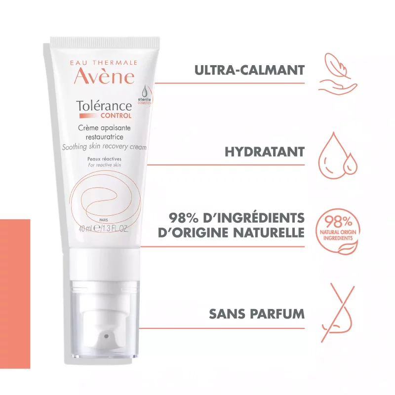 Tolérance - CONTROL Crème apaisante restauratrice Cosmétique Stérile - 40ml
