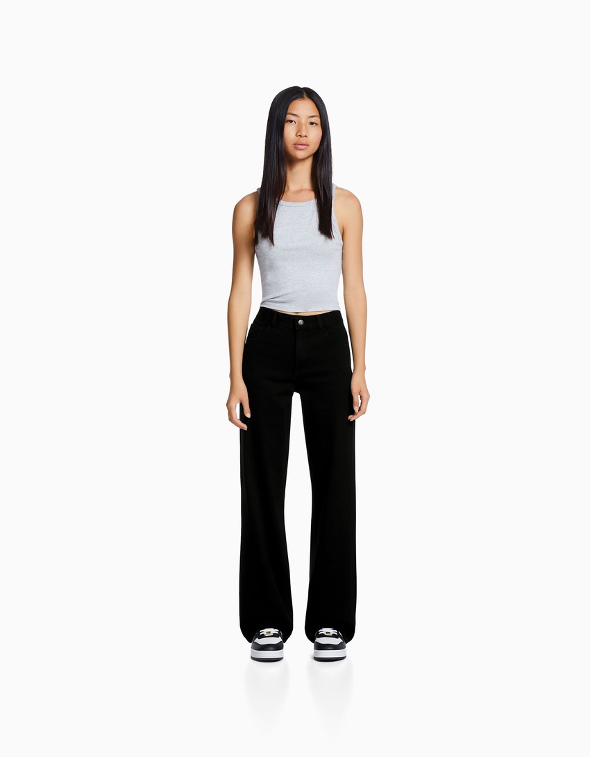Calça jeans de perna larga