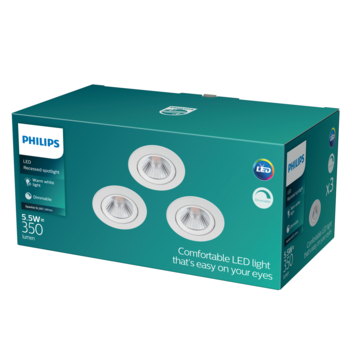 Philips inbouwspot Sparkle wit set van 3