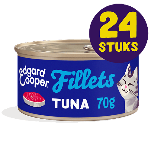 Edgard & Cooper Blikjes Tonijn Fancy Fillets Kat 24 x 70 gram | 12933