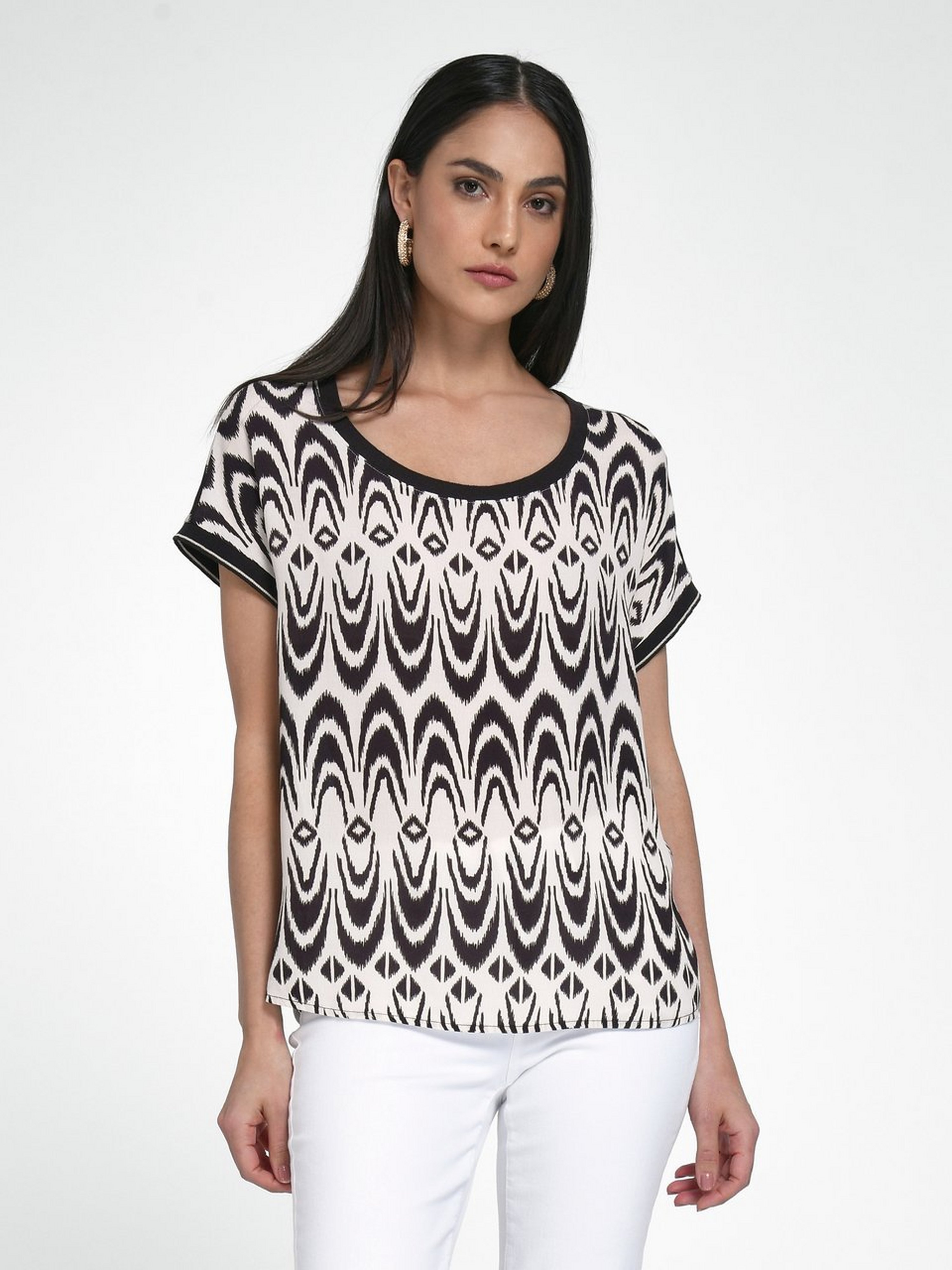 Blusenshirt mit Rundhals